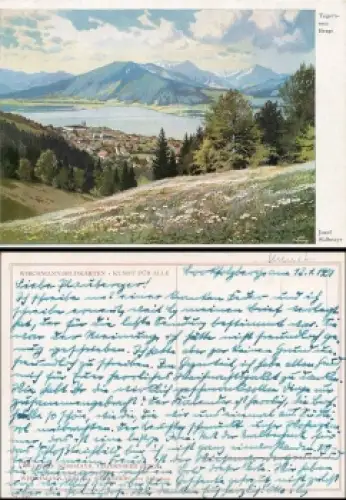 83684 Tegernseer Berge Künstlerkarte Josef Süßmayr gebr. 12.1.1951