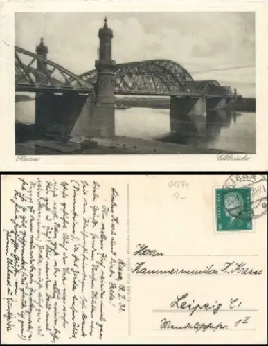 01594 Riesa Elbbrücke o 20.1.1932
