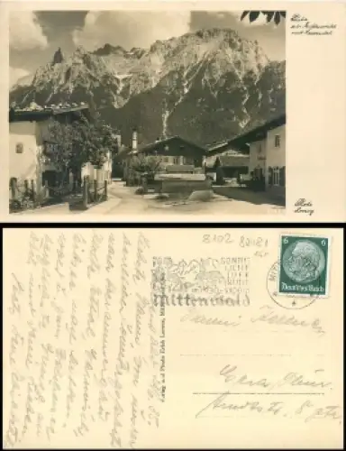 82481 Mittenwald mit Karwendel o 23.6.1935
