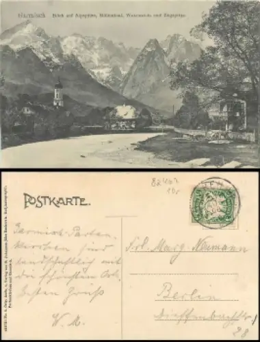 82467 Garmisch Alpspitze, Höllental, Waxenstein und Zugspitze o 3.8.1908