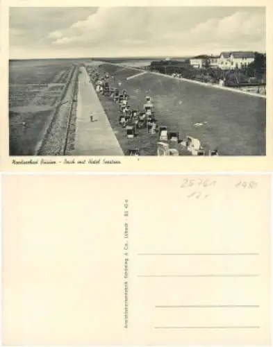 25761 Büsum Deich mit Hotel Seestern * ca. 1940