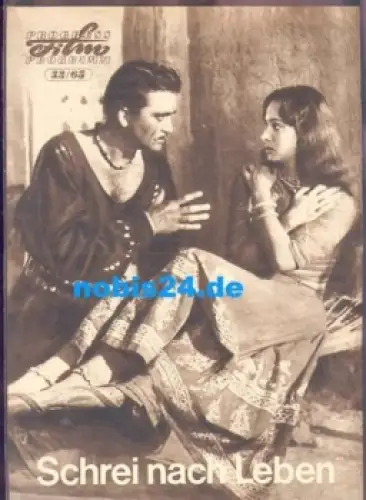 Schrei nach Leben, Progress Film Programm 33/65, indischer Film