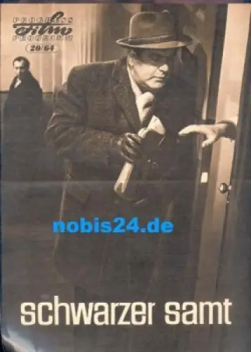 Schwarzer Samt DEFA-Film Progress Film Programm 20/64  Fred Delmare, Günther Simon, Herbert Köfer