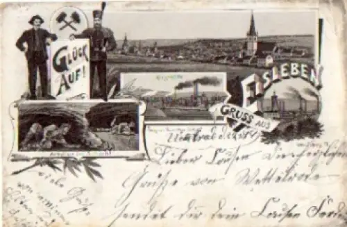 06295 Eisleben Litho Bergbau o 24.10.1899