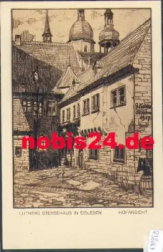 06295 Eisleben Martin Luthers Sterbehaus Künstlerkarte G. Kutzke *ca. 1930
