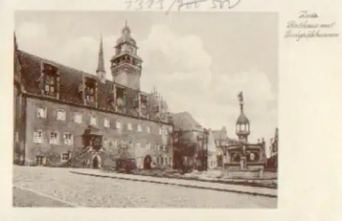 06712 Zeitz Rathaus Fingräfenbrunnen  *ca. 1920