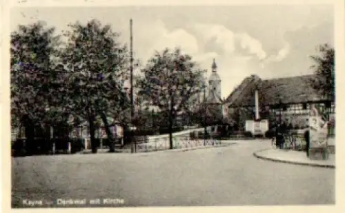06724 Kayna Denkmal mit Kirche o 30.4.1931