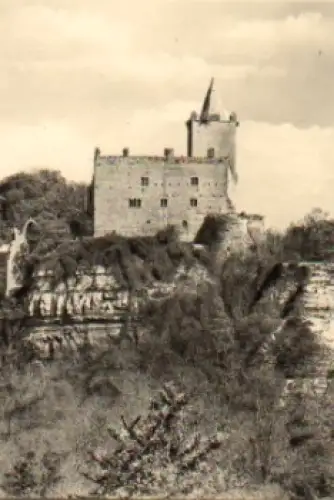 06628 Saale-Burgen Rudelsburg Palas und Bergfried von Westen gebr. 18.7.1982