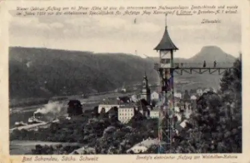 01814 Bad Schandau, Sendig elektrischer Aufzug zur Waldvillen-Kolonie o 28.9.26