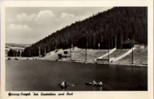 01778 Geising Erzgebirge Eisstadion und Bad * um 1950