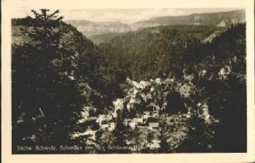 01814 Schmilka Sächsische Schweiz von der Schönaer Höhe o 9.8.1959