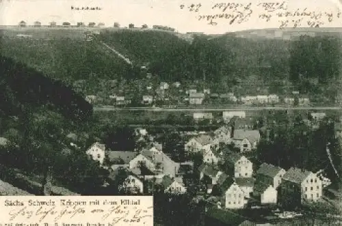 01814 Krippen Sächsische Schweiz mit Elbtal und Neu-Schandau o ca. 1910