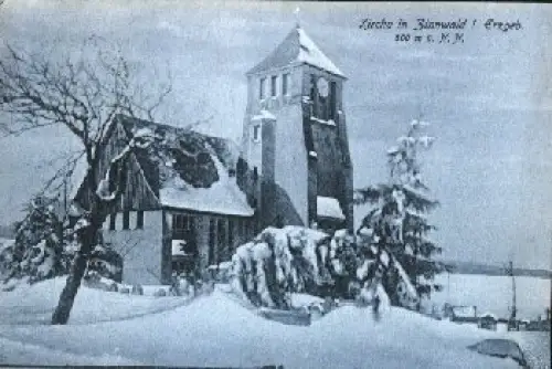 01773 Zinnwald Kirche im Winter o 10.12.1928