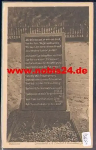 27498 Helgoland Gedenktafel a. d. Friedhof für Heimatlose *ca. 1920