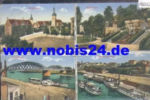01594 Riesa Elbbrücke Elbdampfer o 15.11.1916