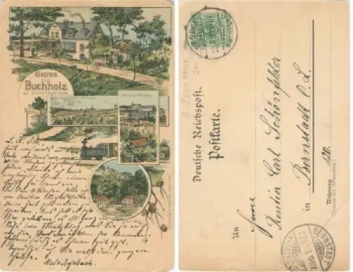 01468 Buchholz Lössnitzgrund Kaisers Mühle Litho o 22.8.1898