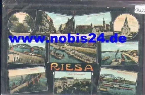 01591 Riesa Brücken Landungsplatz gebr. ca. 1920