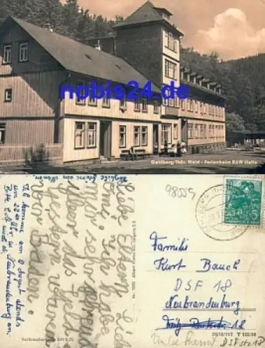 98559 Gehlberg Ferienheim RAW Halle o 28.7.1960