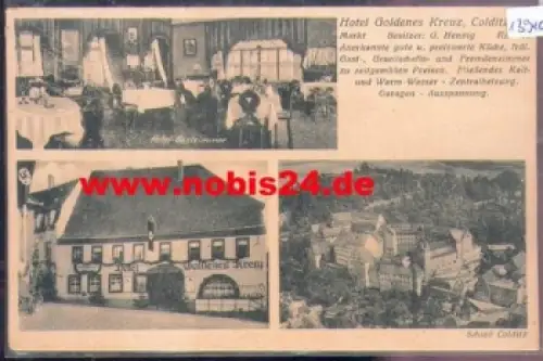04680 Colditz Hotel Goldenes Kreuz gebr. 7.6.1944