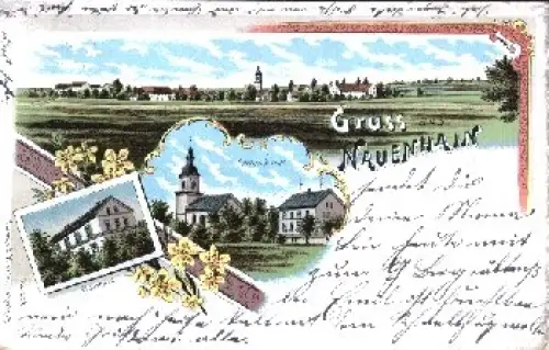 04643 Nauenhain Geithain Farblitho o 3.3.1904