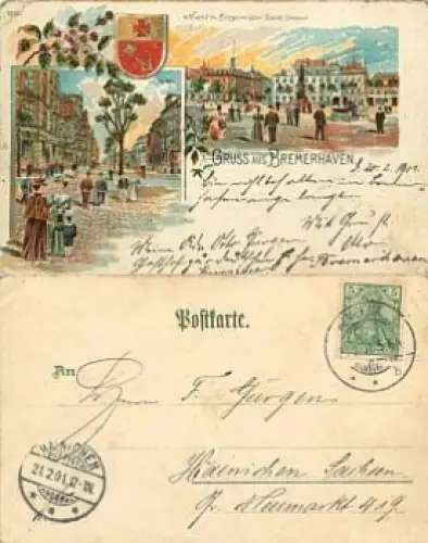 Bremerhaven Glimmerlitho o 20.2.1901