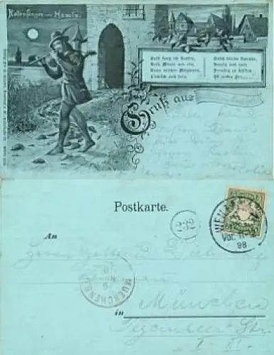 31785 hameln Rattenfänger Mondscheinkarte o 9.11.1898