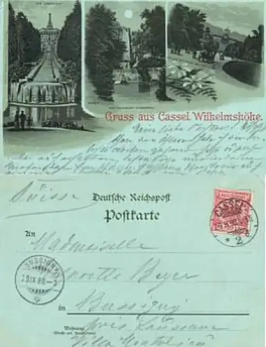 Kassel Mondscheinkarte  o 28.9.1898