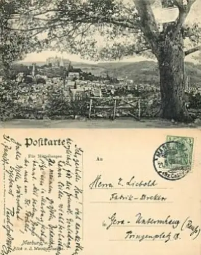 Marburg Lahn von Weintrutseiche o 21.8.1909