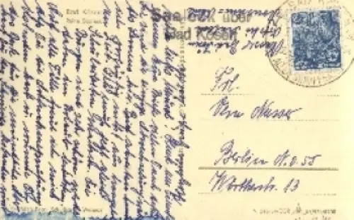 06628 Bad Kösen Posthilfsstellenstempel auf AK, o ca. 1960
