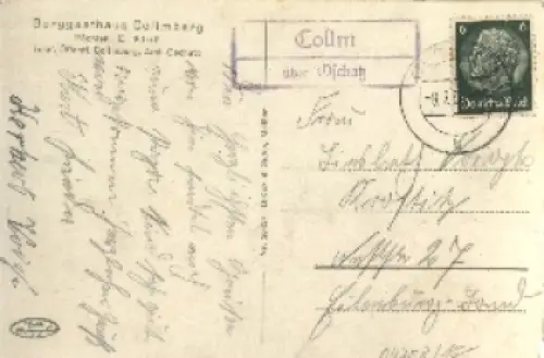 04758 Oschatz Posthilfsstellenstempel auf AK o 8.7.1938