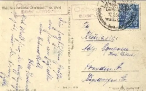 98704 Oehrenstock Landpoststempel auf AK Oehrenstock über Ilmenau o 13.6.1958