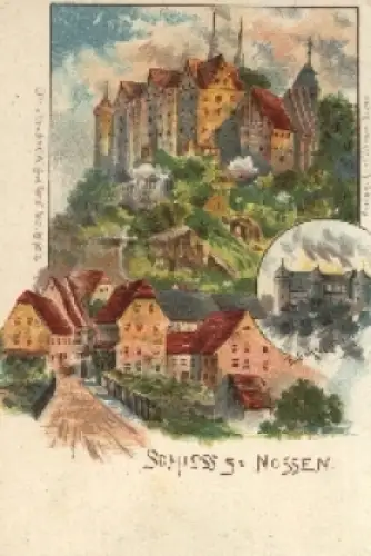01683 Nossen Schloss Künstlerkarte E. Oehmichen * um 1900