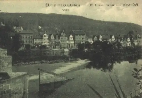 34346 Blume mit Questenberg bei Hann. Münden vom Balkon des Weser-Cafe * ca. 1920