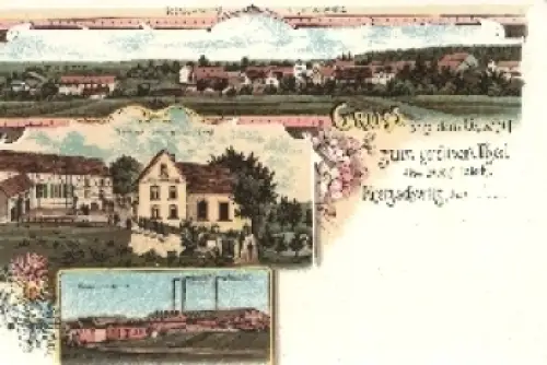 Kretzschwitz Gera ​Gasthof zum grünen Thal, Litho * ca. 1900