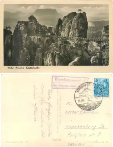 01824 Kleinhennersdorf über Königstein Landpoststempel o 31.5.1956