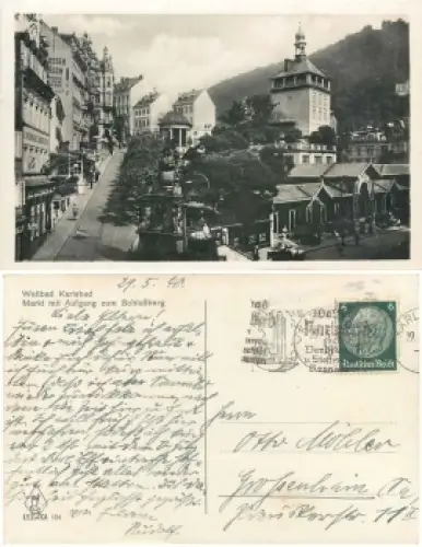 Karlsbad Markt mit Aufgang zum Schloßberg o 29.5.1940