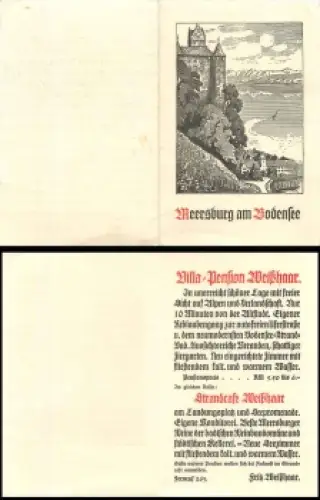 88709 Meersburg Bodensee Künstlerklappkarte* ca. 1930