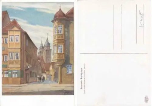 Bayreuth Brautgasse Künstlerkarte Hans Schmitz * 1937