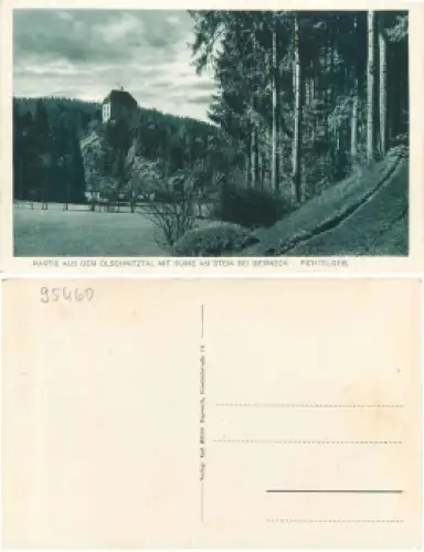 95460 Bad Berneck Ölschnitztal mit Ruine am Stein *ca. 1930