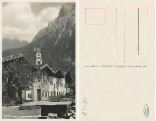 82481 Mittenwald Strassenpartie mit Viererspitze * ca. 1930