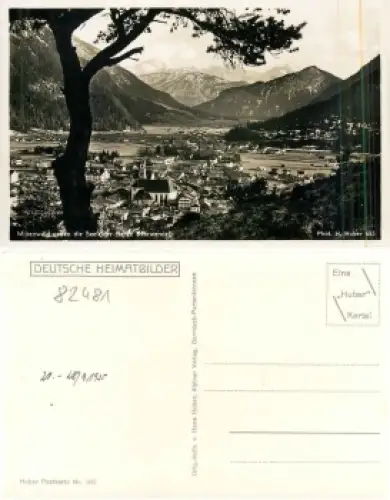 82481 Mittenwald gegen die Seefelder Berge Karwendel gebr. 1935