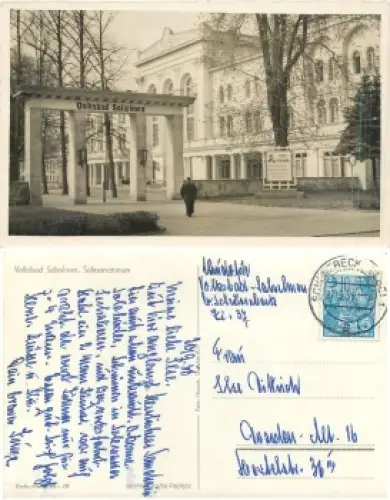39218 Volksbad Salzelmen Schönebeck Solesanatorium o 21.9.1955 Hanich oN