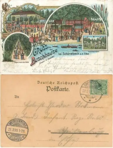 39218 Schönebeck Buschhaus  Litho o 20.3.1899