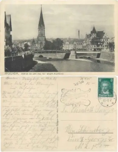 Pforzheim Aubrücke o 14.4.1928