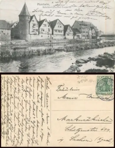 Pforzheim Schelmenturm Enz o 21.5.1909