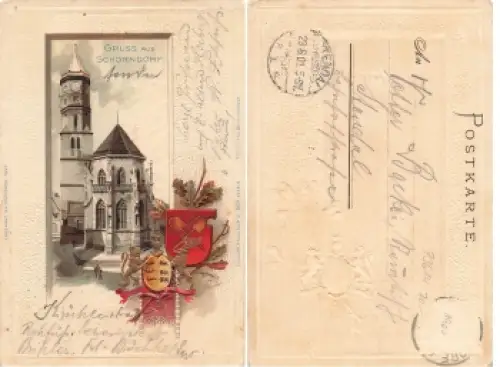 73614 Schorndorf Passepartout Prägelitho o 23.6.1901