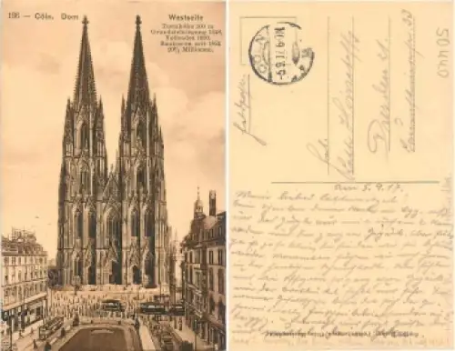 Köln Dom Westseite o 5.9.1917
