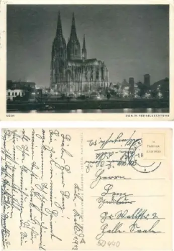 Köln Dom Festbeleuchtung o 1.9.1953