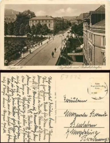 Siegen Siegbrücke Bahnhofstrasse o ca. 1930