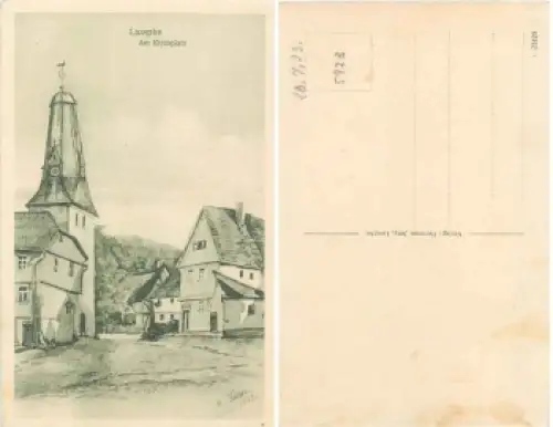57334 Laasphe Am Kirchplatz Künstlerkarte M. Fedder * ca. 1922